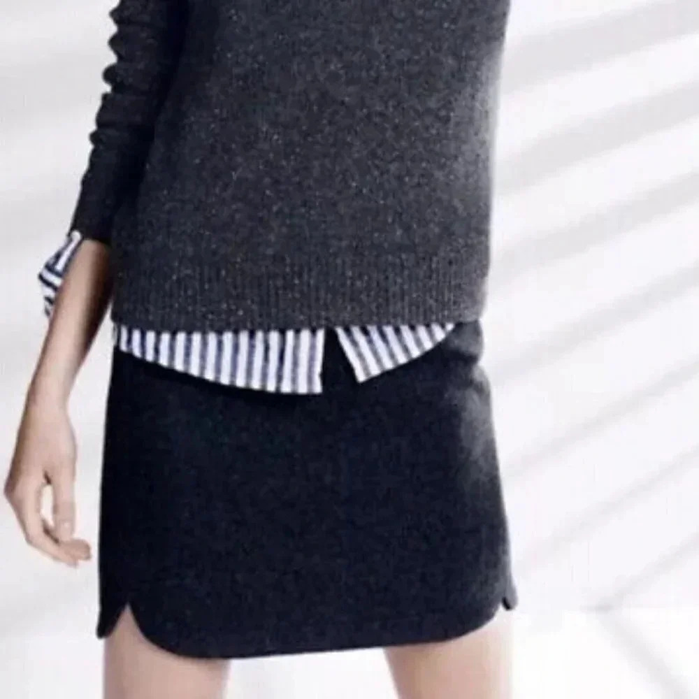 J.crew Shirttail Teal Wool Blend Mini Skirt
